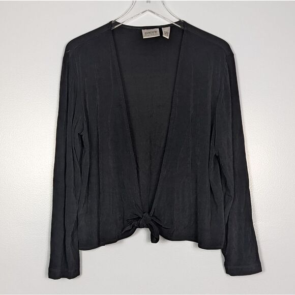 Chico's Travelers Black Tie Front Drapey Cardigan XL - Picture 1 of 6